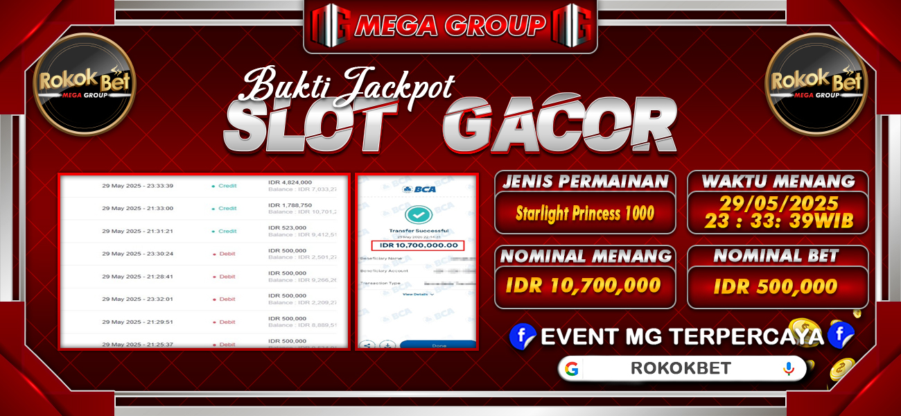 Bukti JP situs Rokokbet hari Jumat, 30 Mei 2025
