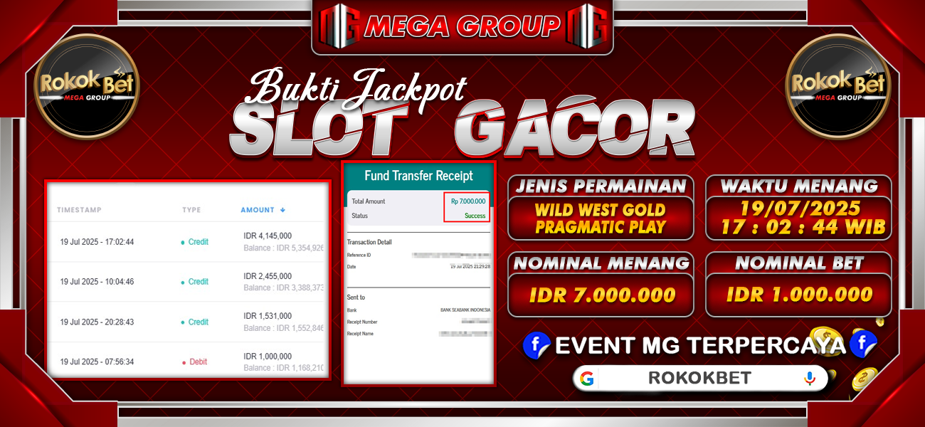 Bukti JP situs Rokokbet hari Minggu, 20 Juli 2025