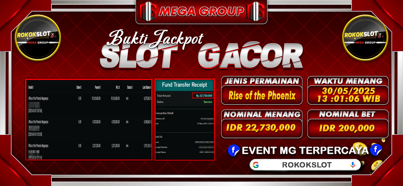 Bukti JP situs Rokokslot hari Jumat, 30 Mei 2025