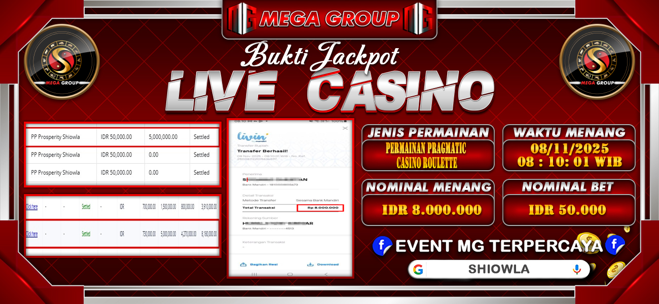 Bukti JP situs Shiowla hari Sabtu, 08 November 2025