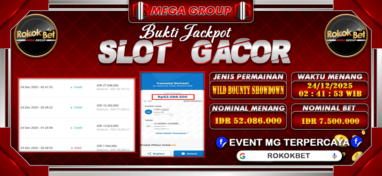 Bukti JP situs Rokokbet hari Rabu, 24 Desember 2025