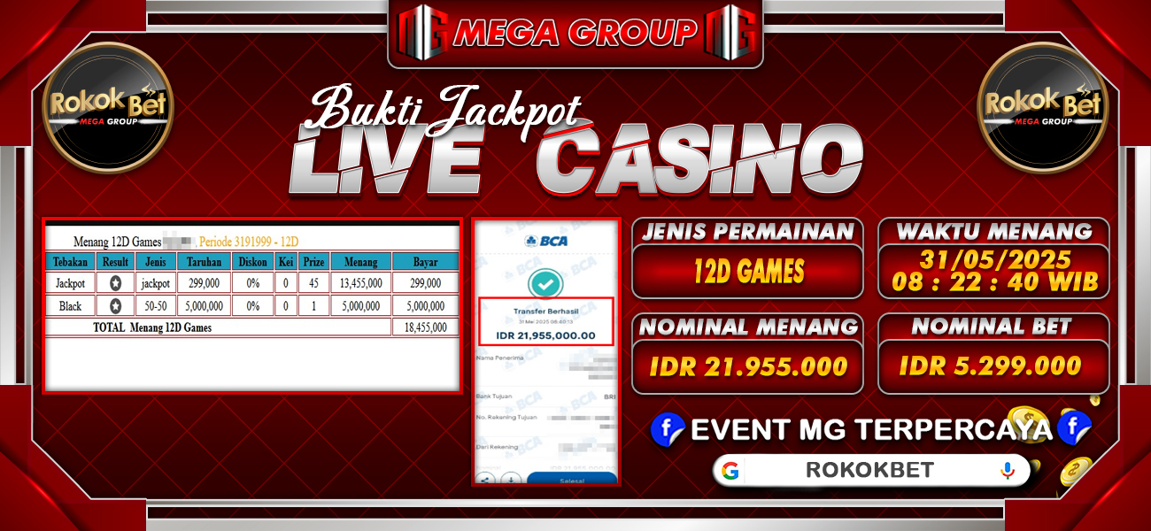 Bukti JP situs Rokokbet hari Sabtu, 31 Mei 2025
