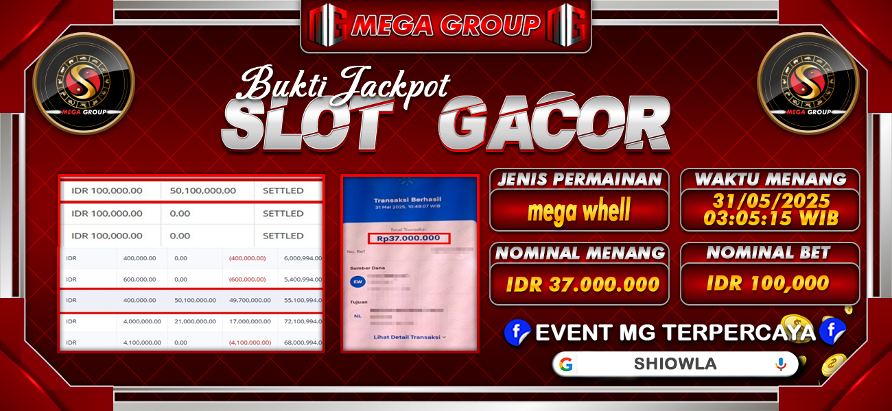 Bukti JP situs Shiowla hari Sabtu, 31 Mei 2025